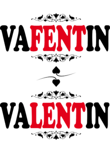 Valentin fent-lent (fekete)